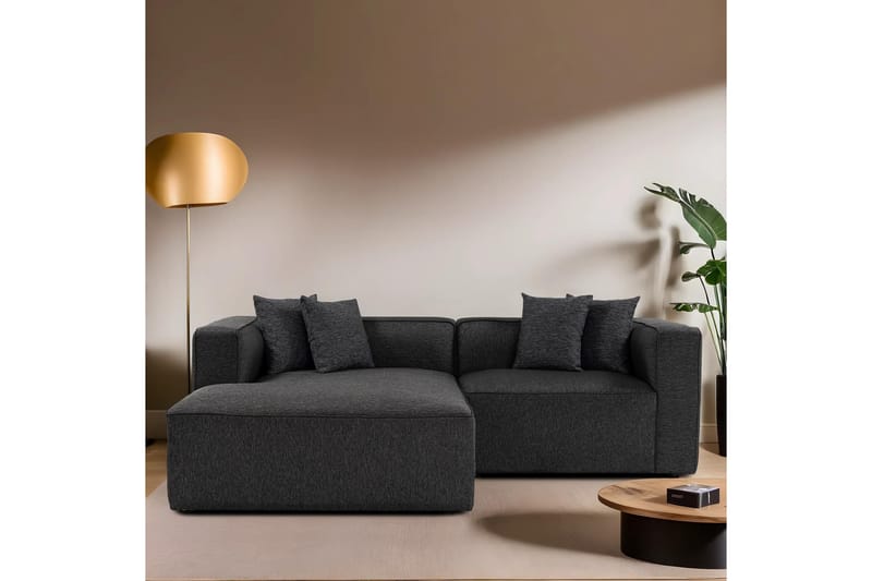 Abbas 4-sits Soffa med Divan - Antracit - Möbler - Soffa - Divansoffor & schäslongsoffa