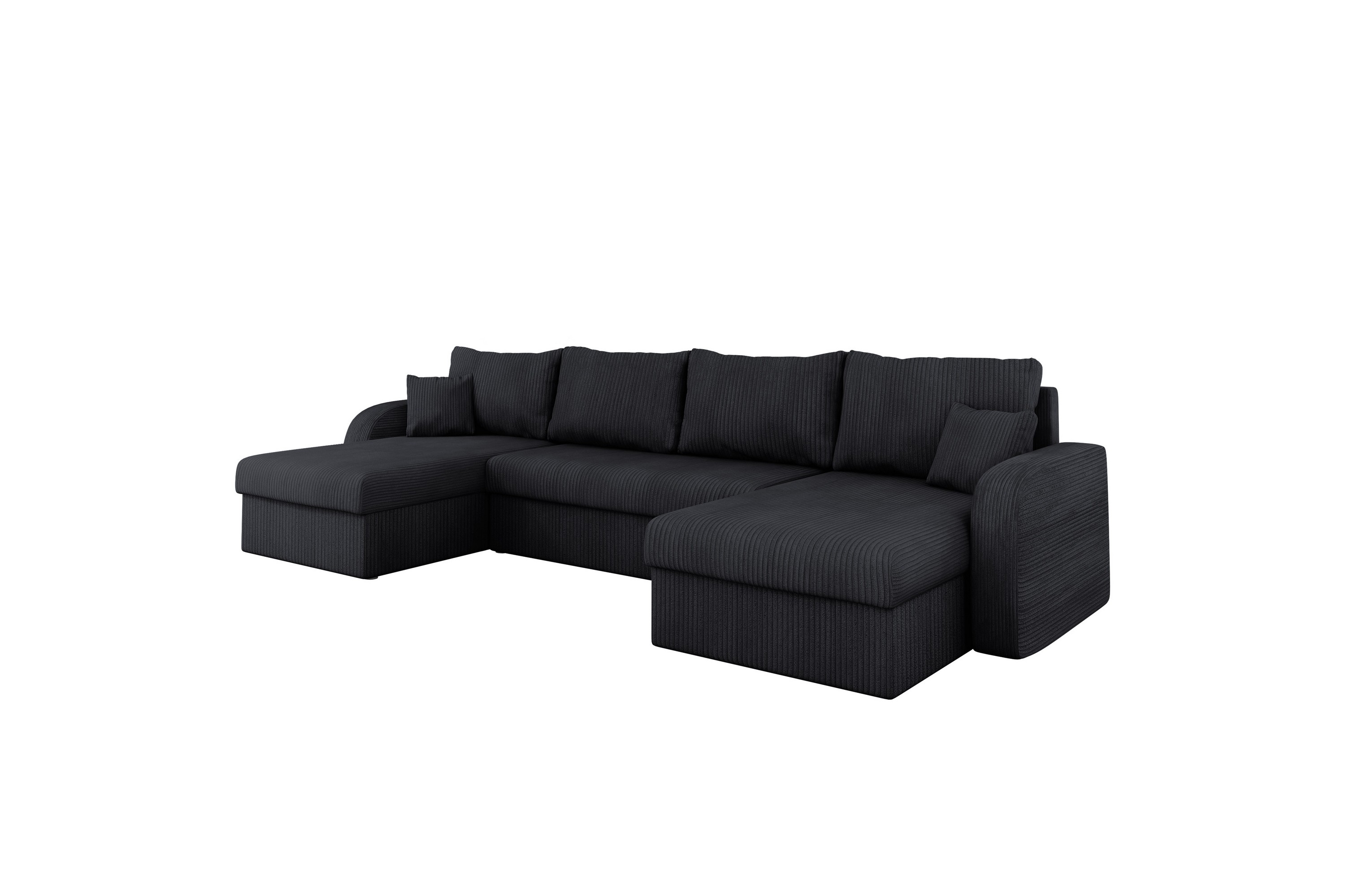 Alvared Soffa Dubbeldivan 4-sits - Svart U-soffa