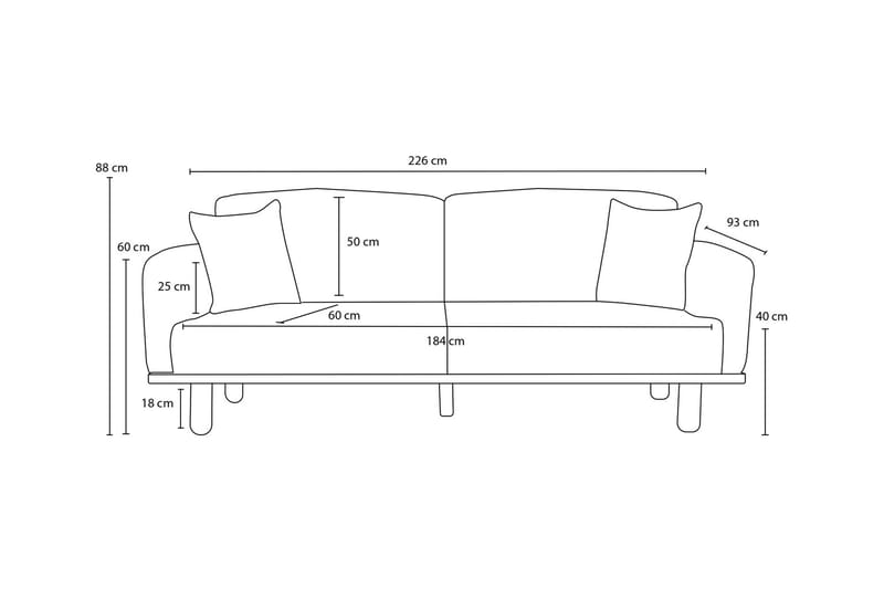 Arman 3-sits Soffa - Antracit - Möbler - Soffa - 3 sits soffa