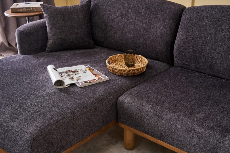 Arman 4-sits Soffa med Divan - Antracit - Möbler - Soffa - Divansoffor & schäslongsoffa