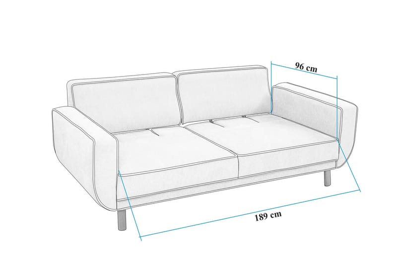 Austen 3-sits Bäddsoffa - Grå - Möbler - Soffa - Bäddsoffa