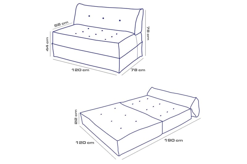 Avy 2-sits Bäddsoffa - Antracit - Möbler - Soffa - Bäddsoffa