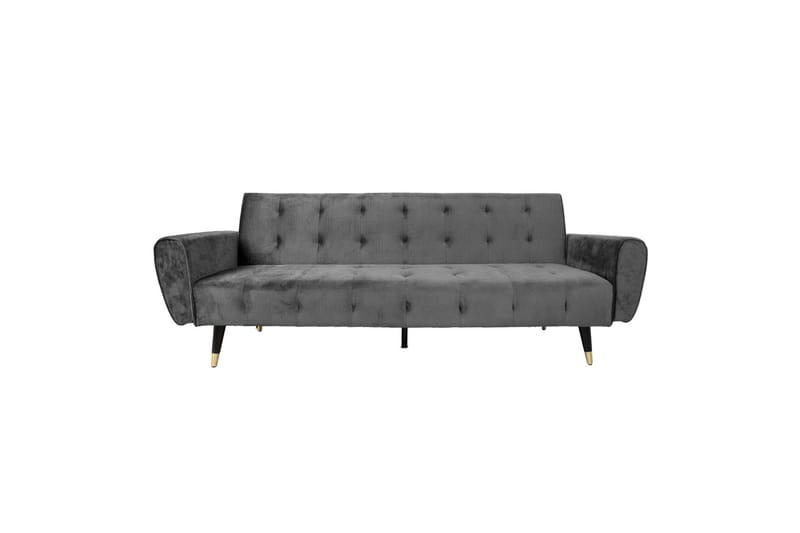 Falun Bäddsoffa 214x83 cm Grå Sammet - Möbler - Soffa - Bäddsoffa - Bäddsoffa 3 sits