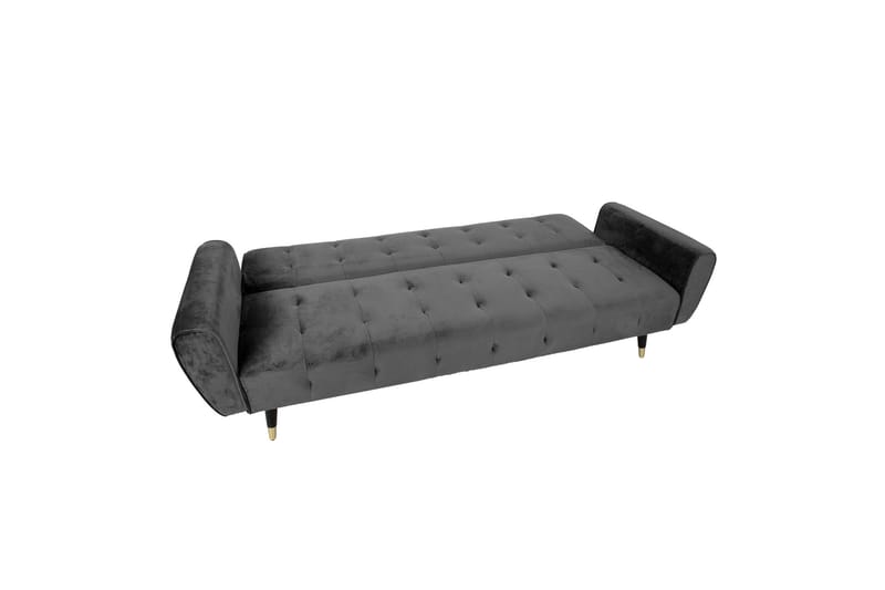 Falun Bäddsoffa 214x83 cm Grå Sammet - Möbler - Soffa - Bäddsoffa - Bäddsoffa 3 sits