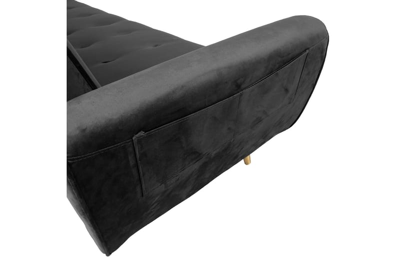 Falun Bäddsoffa 214x83 cm Grå Sammet - Möbler - Soffa - Bäddsoffa - Bäddsoffa 3 sits