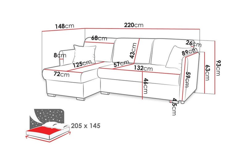 Abbeyfield 3-sits Hörnbäddsoffa - Möbler - Soffa - Bäddsoffa