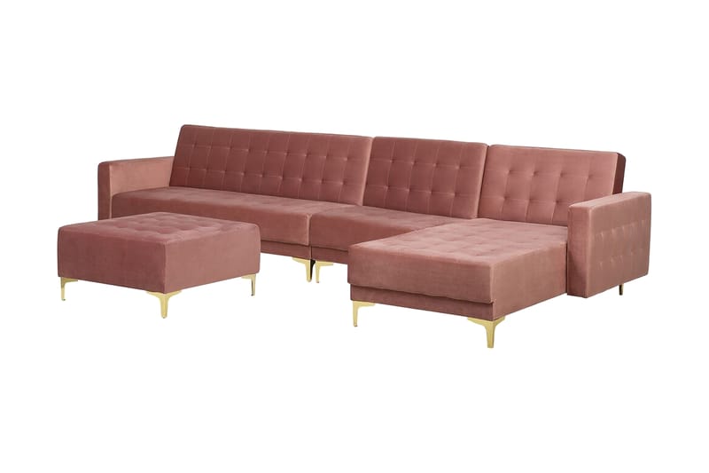 Aberdeen Hörnbäddsoffa med Fotpall Vänster - Rosa - Möbler - Soffa - Bäddsoffa