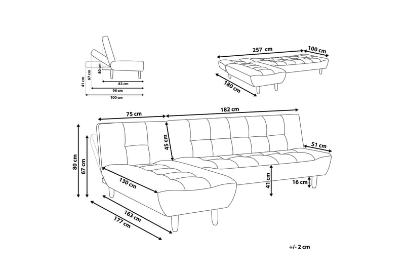 Alsten 4-sits Hörnbäddsoffa - Vit - Möbler - Soffa - Bäddsoffa