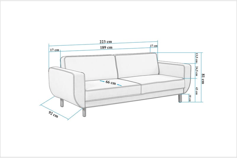 Austen 3-sits Bäddsoffa - Creme - Möbler - Soffa - Bäddsoffa