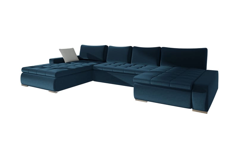 Cillo Stor Djup Bäddsoffa Dubbeldivan 4-sits 340x140 cm U-formad - Blå - Möbler - Soffa - Bäddsoffa - Bäddsoffa divan