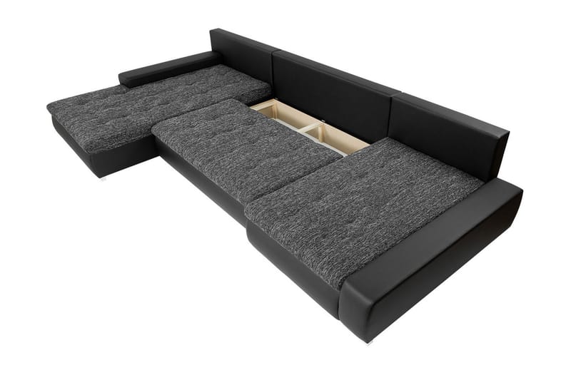 Cillo Stor Djup Bäddsoffa Dubbeldivan 4-sits 340x140 cm U-formad - Blå - Möbler - Soffa - Bäddsoffa - Bäddsoffa divan