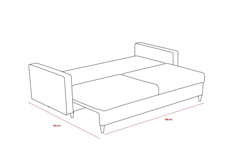 Braneles Bäddsoffa 3-sits - Grå - Bäddsoffa - Bäddsoffa 3 sits