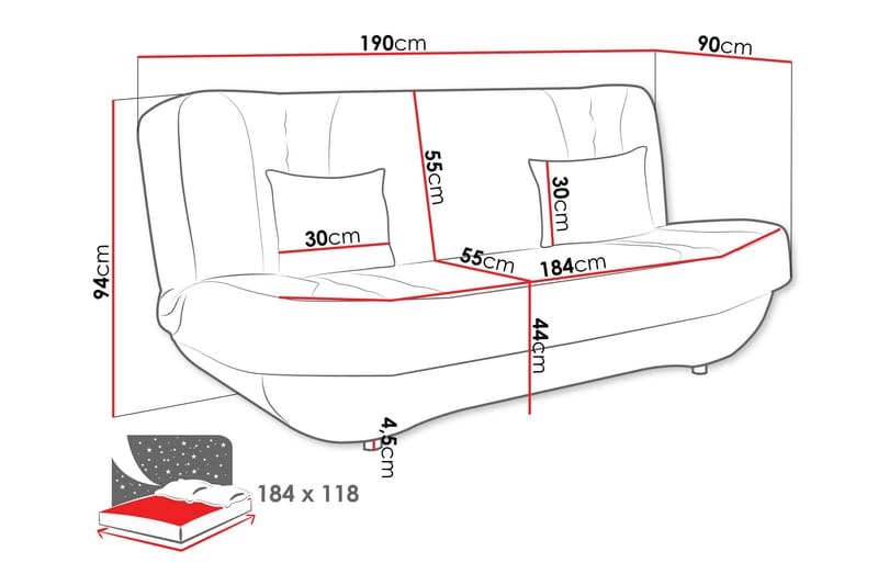 Burralla Bäddsoffa 2-sits - Beige/Brun - Möbler - Soffa - Bäddsoffa