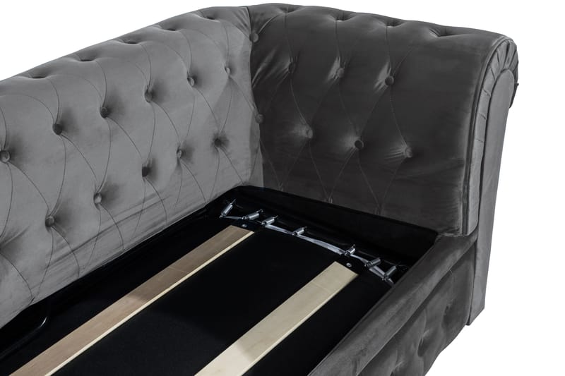 Chesterfield Deluxe 3-sits Framåtbäddad bäddsoffa i sammet - Mörkgrå Sammet - Möbler - Soffa - Bäddsoffa