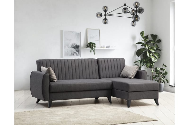 Dalima Bäddsoffa m. Divan 3-sits - Mörkgrå - Bäddsoffa - Bäddsoffa divan