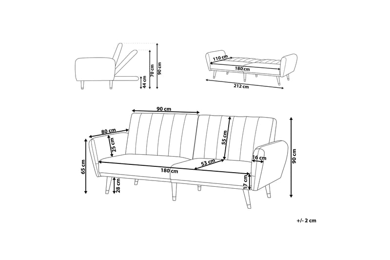 Debrina Bäddsoffa 3-sits - Beige - Möbler - Soffa - Bäddsoffa