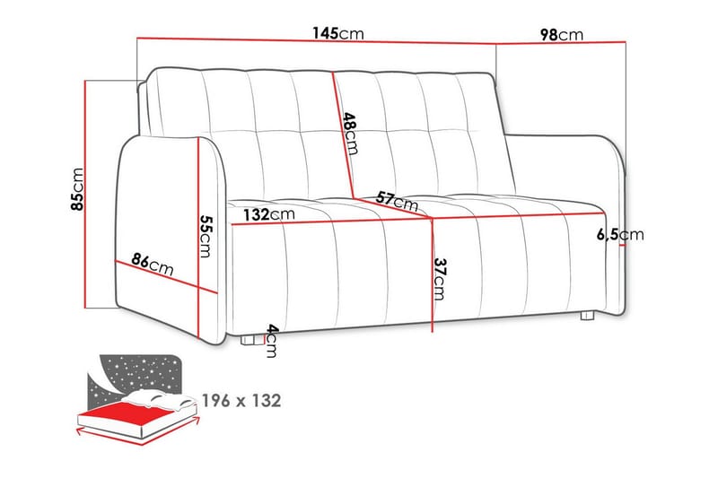 Denegal 2-sits Bäddsoffa - Möbler - Soffa - Bäddsoffa