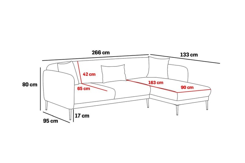 Devika Bäddsoffa m. Divan 4-sits - Beige - Möbler - Soffa - Bäddsoffa