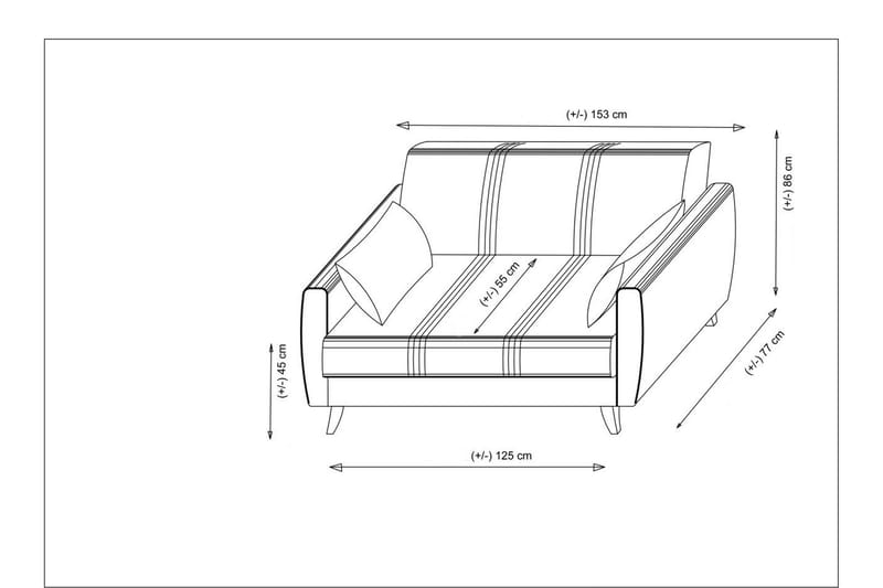 Dewan Bäddsoffa 2-sits - Ljusgrå - Bäddsoffa - Bäddsoffa 2 sits