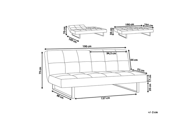 Dublin Bäddsoffa 190 cm - Blå - Möbler - Soffa - Bäddsoffa