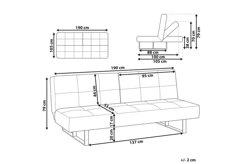 Faith Bäddsoffa 3-sits - Grön/Silver - Möbler - Soffa - Bäddsoffa