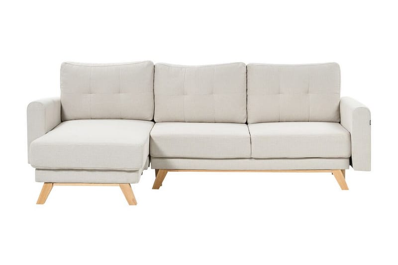 Faustin Hörnbäddsoffa 3-sits - Beige/Ljust trä - Möbler - Soffa - Bäddsoffa