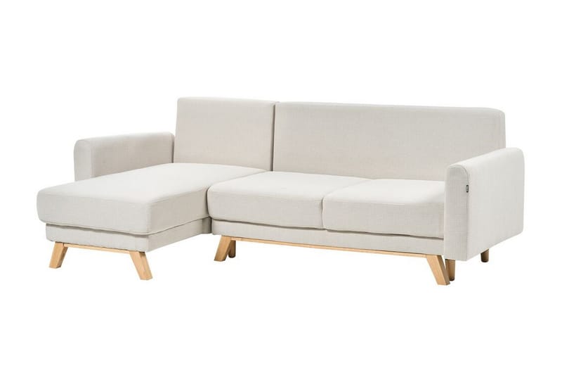 Faustin Hörnbäddsoffa 3-sits - Beige/Ljust trä - Möbler - Soffa - Bäddsoffa