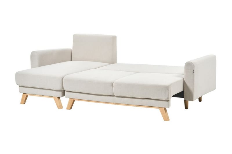 Faustin Hörnbäddsoffa 3-sits - Beige/Ljust trä - Möbler - Soffa - Bäddsoffa