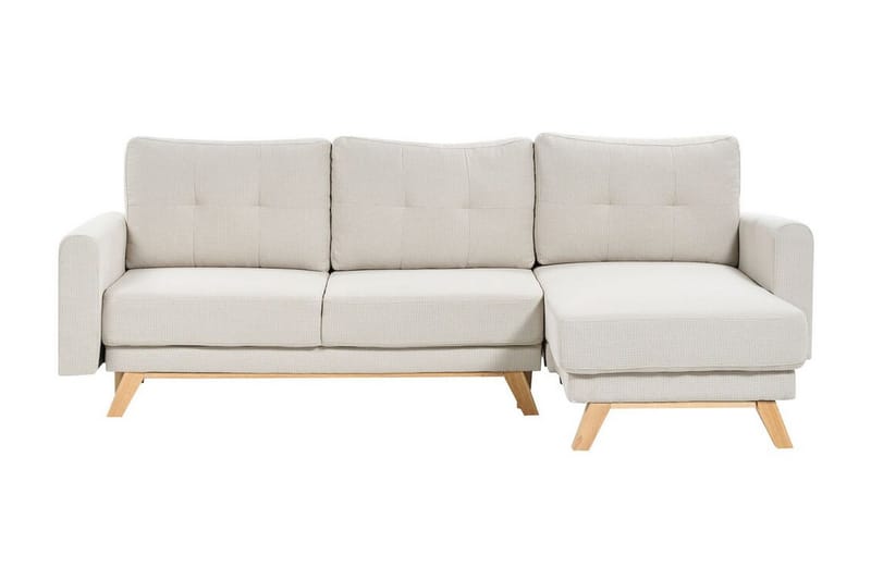 Faustin Hörnbäddsoffa 3-sits - Beige/Ljust trä - Möbler - Soffa - Bäddsoffa