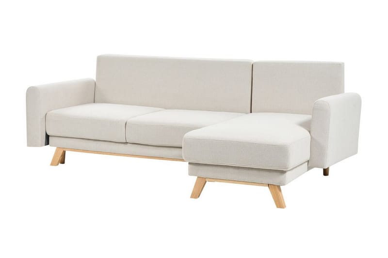 Faustin Hörnbäddsoffa 3-sits - Beige/Ljust trä - Möbler - Soffa - Bäddsoffa