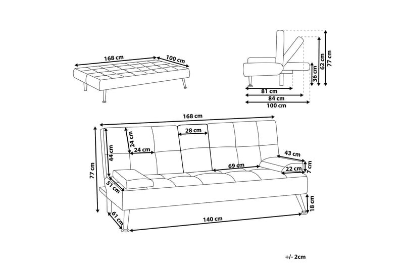 Ferne Bäddsoffa 3-sits - Beige/Silver - Möbler - Soffa - Bäddsoffa