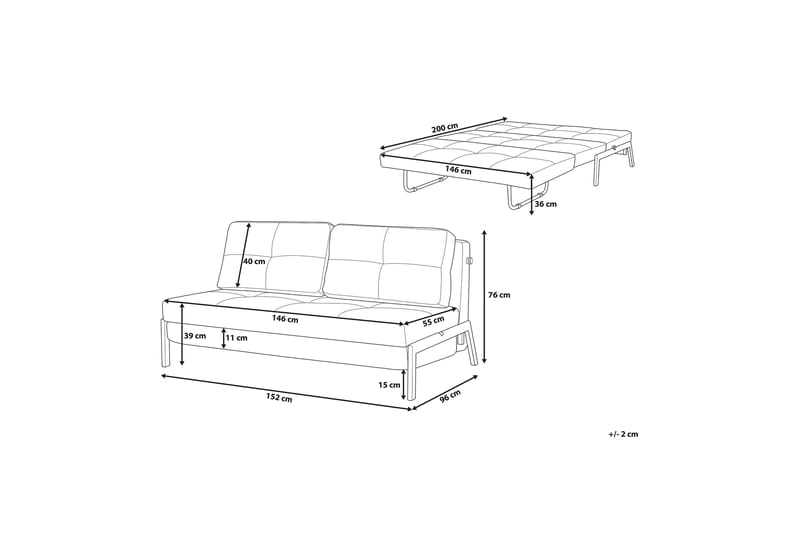 Edland Bäddsoffa 152 cm - Grå - Möbler - Soffa - Bäddsoffa - Futon - Futon soffa