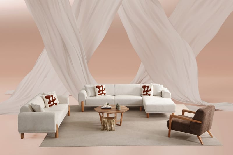 Godiva Bäddsoffa med Divan 3-sits - Cream - Möbler - Soffa - Bäddsoffa