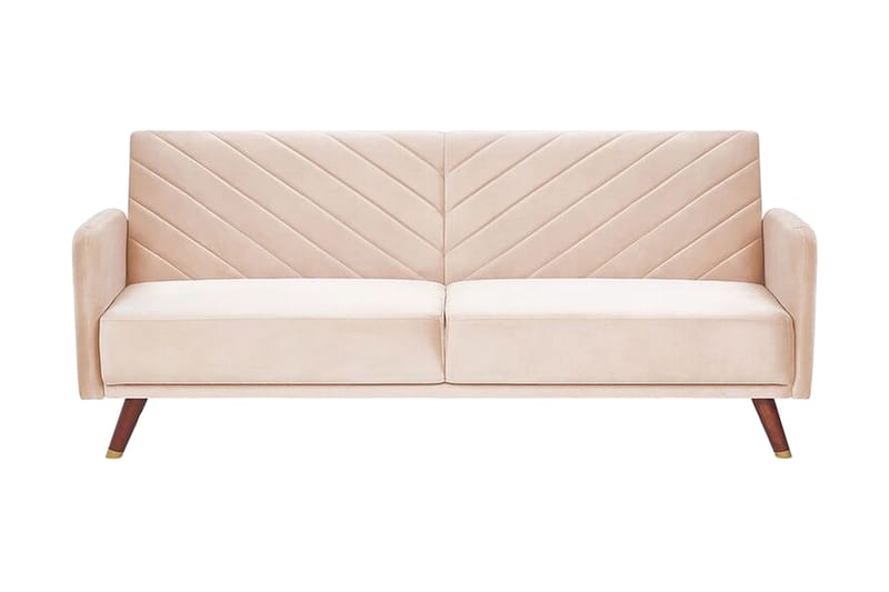 Induja 3-sits Bäddsoffa - Sammet/Beige - Möbler - Soffa - Bäddsoffa