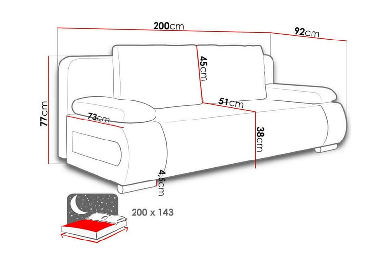 Kintore 2-sits Bäddsoffa - Bäddsoffa - Bäddsoffa 2 sits