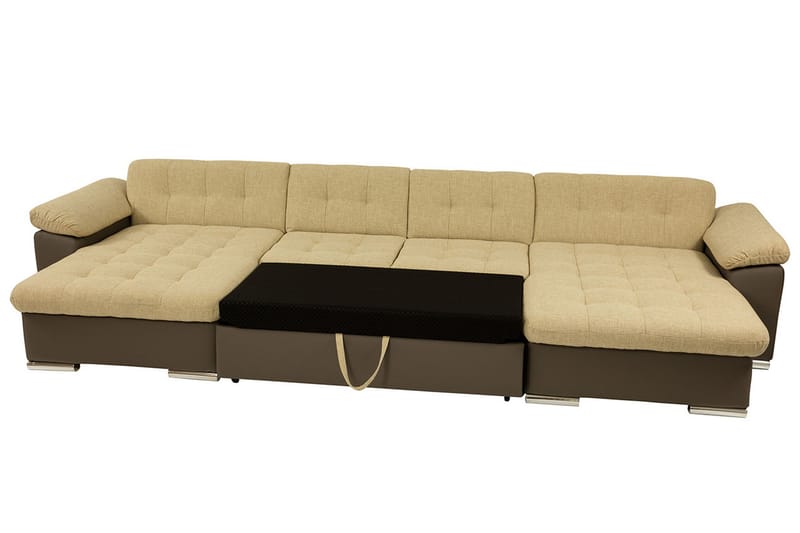 Kinzer Djup Bäddsoffa Dubbeldivan 4-sits 315x130 cm U-formad - Beige / Ljus - Möbler - Soffa - Bäddsoffa