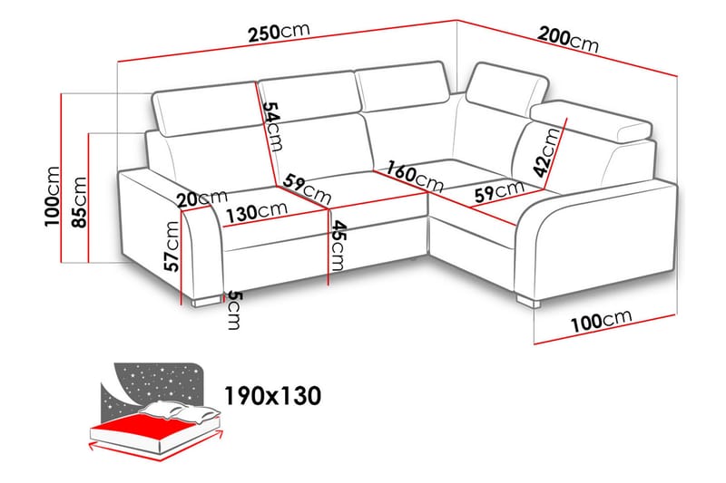 Lavona Bäddhörnsoffa Vändbar - Brun - Möbler - Soffa - Bäddsoffa