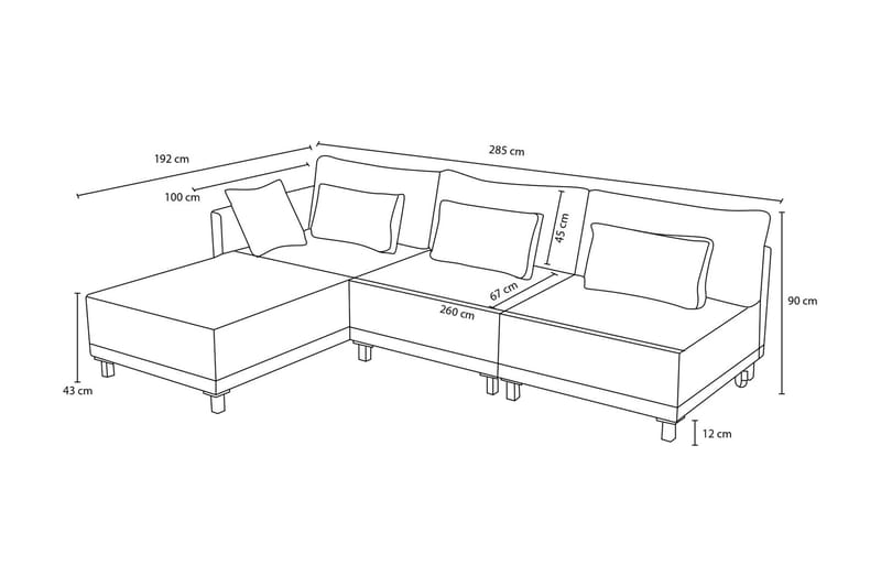 Matris 4-sits Bäddsoffa med Divan - Brun - Möbler - Soffa - Bäddsoffa