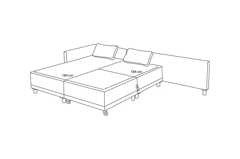 Matris 4-sits Bäddsoffa med Divan - Brun - Möbler - Soffa - Bäddsoffa