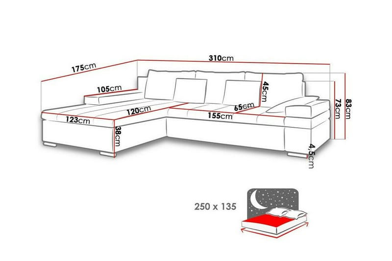 Naoma 3-sits Hörnbäddsoffa - Möbler - Soffa - Bäddsoffa