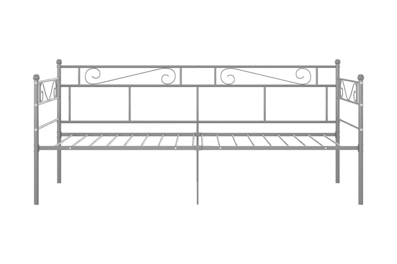 Sängram bäddsoffa grå metall 90x200 cm - Grå - Bäddsoffa