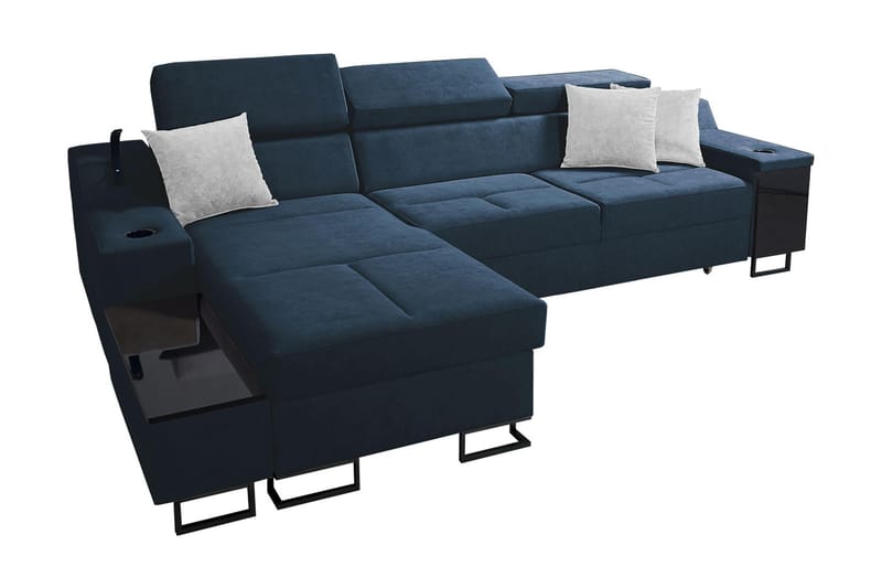 Seginus Bäddsoffa m. Divan Förvaring 3-sits 226x127 - Blå - Bäddsoffa - Bäddsoffa divan