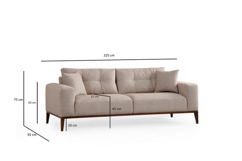 Sinor Bäddsoffa 4-sits - Beige - Möbler - Soffa - Bäddsoffa