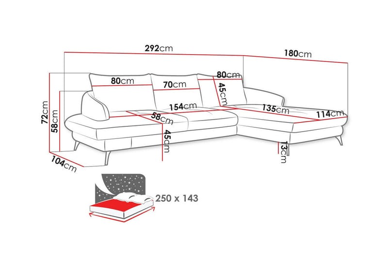 Telford 3-sits Hörnbäddsoffa - Möbler - Soffa - Bäddsoffa