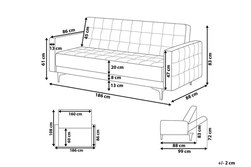 Toomey Bäddsoffa - Grå - Möbler - Soffa - Bäddsoffa