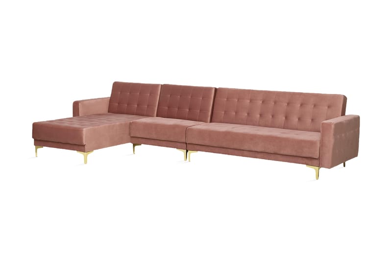 Toomey Hörnbäddsoffa Large Höger Sammet - Rosa - Möbler - Soffa - Bäddsoffa