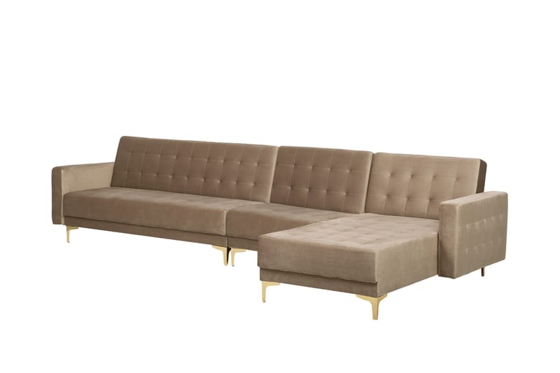 Toomey Hörnbäddsoffa Large Vänster Sammet - Beige - Möbler - Soffa - Bäddsoffa