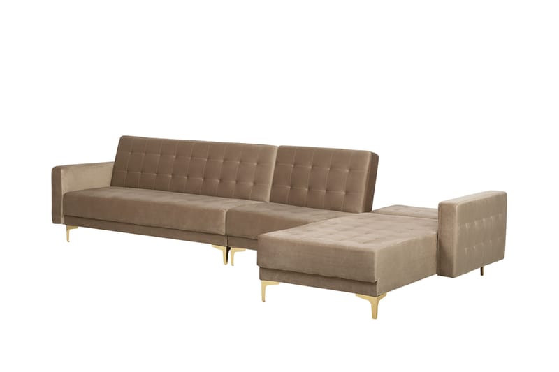 Toomey Hörnbäddsoffa Large Vänster Sammet - Beige - Möbler - Soffa - Bäddsoffa