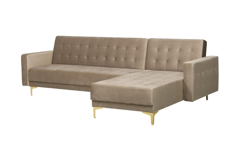 Toomey Hörnbäddsoffa Vänster Sammet - Beige - Möbler - Soffa - Bäddsoffa