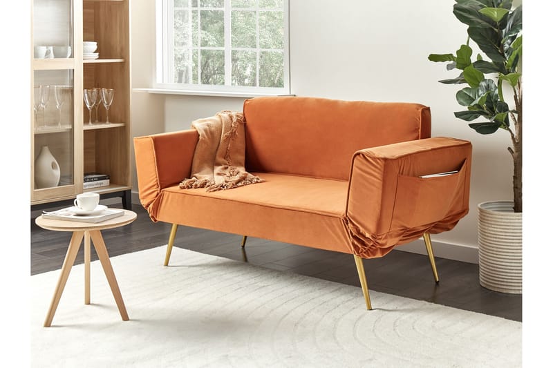 Touya Bäddsoffa 2-sits - Guld/Orange - Möbler - Soffa - Bäddsoffa